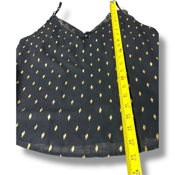 Adore Me Black Lace Cami w/ Gold Accents Adjustable Straps Black Lace Loose Fit - Picture 10 of 16